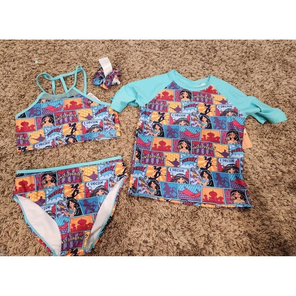 Disney Store Swimsuit Set Aladdin Jasmine Girl Size 9/10